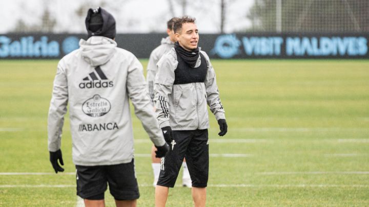 El delantero turco Emre Mor, durante un entrenamiento con el Celta en la ciudad deportiva del club vigués.