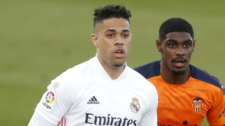 Mariano Díaz, delantero del Real Madrid, en el partido contra el Valencia.