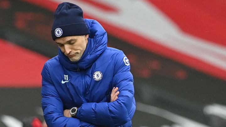 Tüchel, con mala cara durante el partido contra el Southampton.