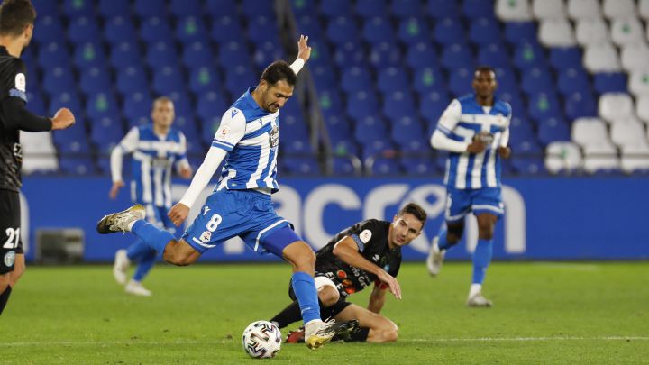 Borges y Uche, en el partido de Copa ante El Ejido.