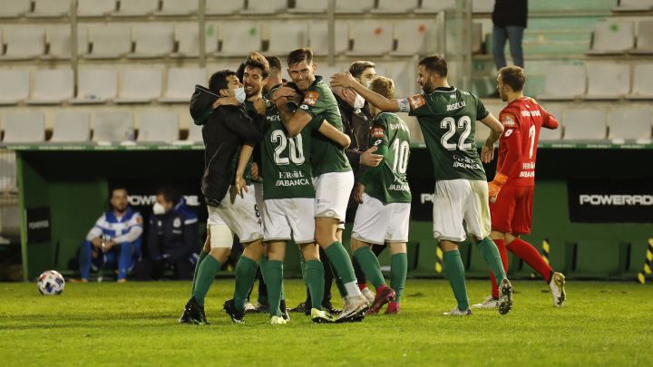 El Racing celebra la victoria ante el Deportivo