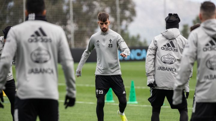 Brais Méndez durante un entrenamiento en la Ciudad Deportiva