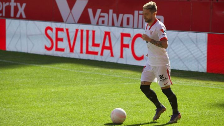 Papu Gómez, durante su presentación con el Sevilla.