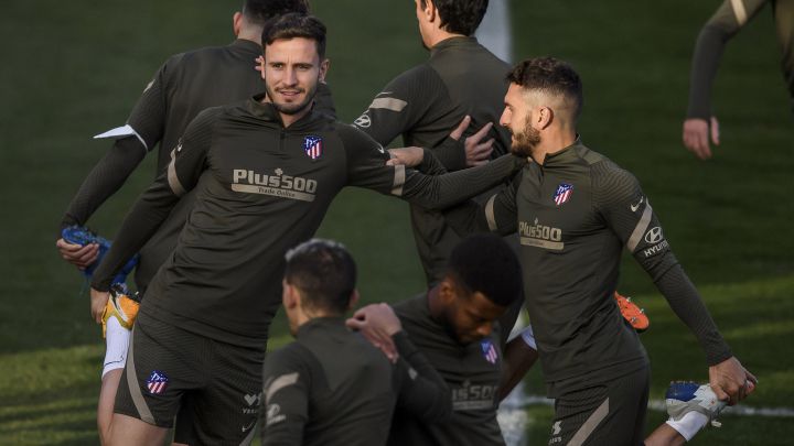 Saúl y Koke en un entrenamiento.