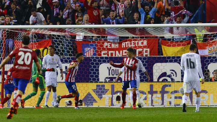 Luciano Vietto celebra su gol al Real Madrid.