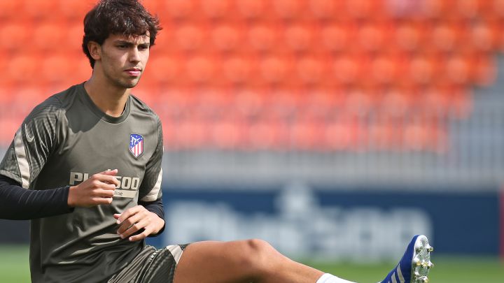 João Félix, en un entrenamiento del Atlético.