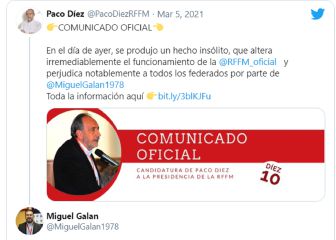 Paco Díez y Galán entran en un cruce de acusaciones