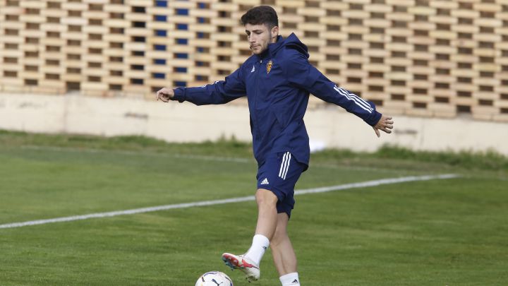 Iván Castillo, durante el entrenamiento de esta mañana.