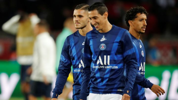 Mauro Icardi, Marquinhos y Angel Di Maria.