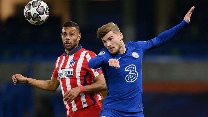 Lodi y Werner, durante el Chelsea-Atlético de Champions.