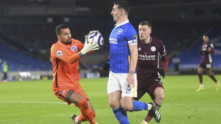 Robert Sánchez, en un partido ante el Leicester.