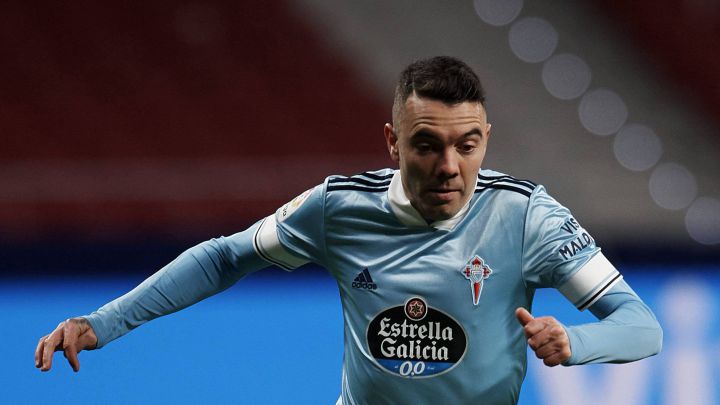Iago Aspas durante un partido con el Celta