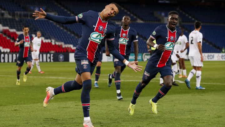 Kylian Mbappé, celebrando un gol al Lille esta temporada.