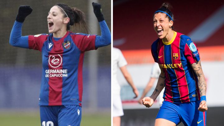 Esther y Jenni Hermoso, jugadoras del Levante y del Barça.