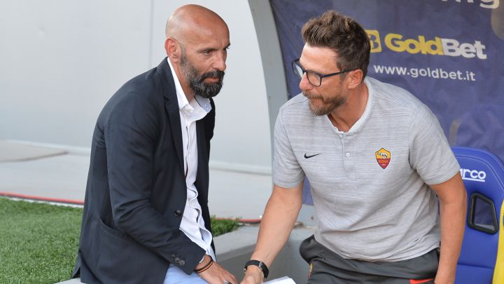 Monchi, con Di Francesco durante su etapa en la Roma.