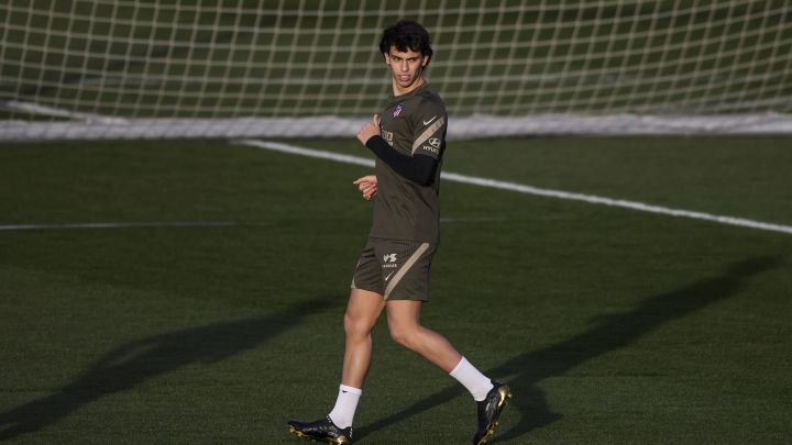 João Félix, durante un entrenamiento del Atlético.