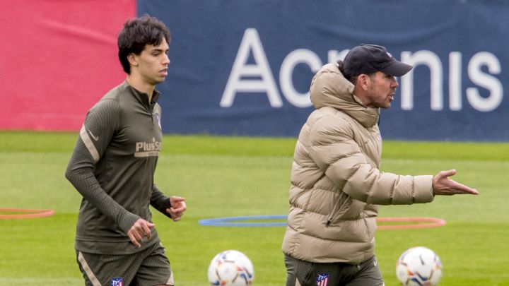João Félix, en el entrenamiento del Atlético.