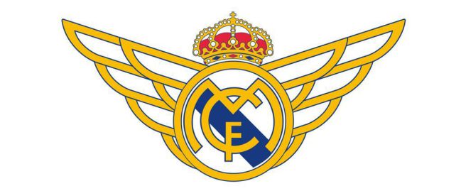 El escudo de la peña madridista Alas Blancas, compuesta por pilotos de aviación.