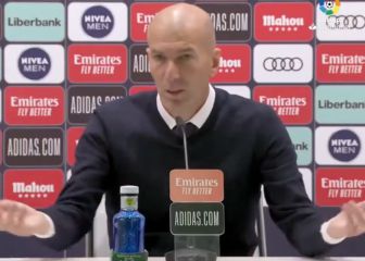 El tenso momento de Zidane en la rueda tras la victoria frente al Barcelona