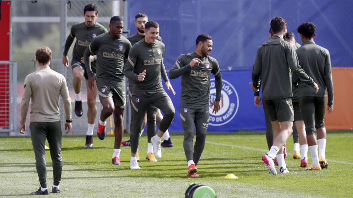 Lodi, durante un entrenamiento del Atlético.