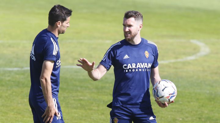 Peybernes, junto a Adrián, en un entrenamiento.