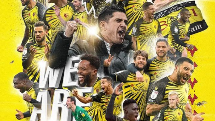 Mural conmemorativo del ascenso del Watford.