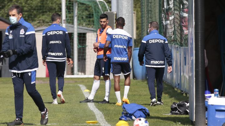 Claudio Beauvue, tras lesionarse en el entrenamiento.