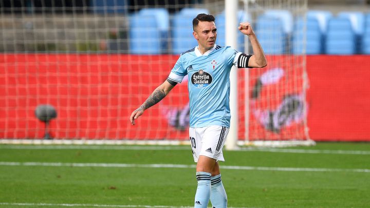 Iago Aspas celebra el gol anotado ante Osasuna