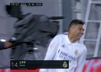 La suerte de Casemiro en el gol: Su sonrisa lo delata