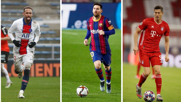 Neymar, Messi y Lewandowski.