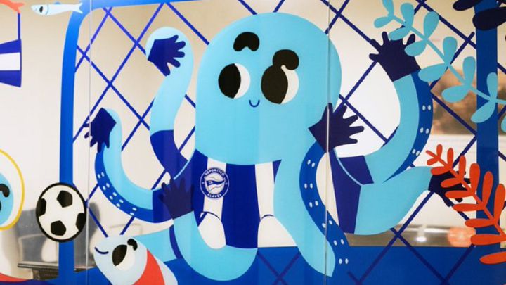 Murales de Alavés y Baskonia en pediatría del Txagorritxu
