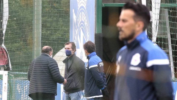 Richard Barral en un entrenamiento del Deportivo