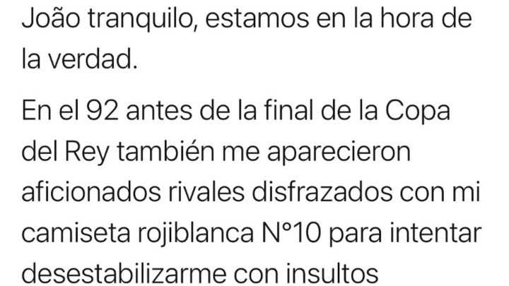 Tuit de Futre a João Félix, insultado por los hinchas.
