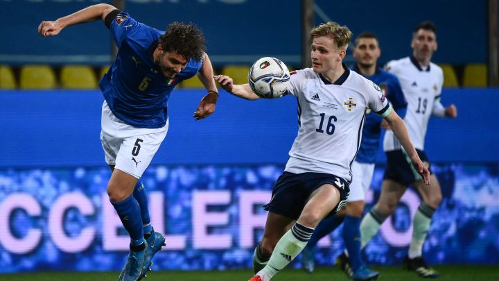 Manuel Locatelli, en un partido con Italia.