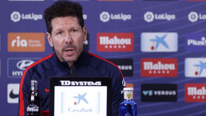 Simeone, entrenador del Atlético de Madrid, en rueda de prensa.