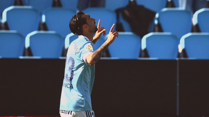 Brais Méndez celebra el tanto logrado contra el Betis en la última jornada de la temporada 2020-2021.