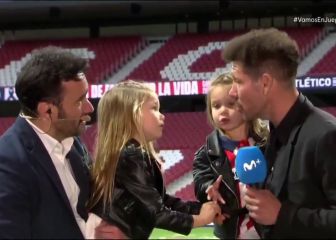 Gorgeous! Simeone's daughters interrupt live interview