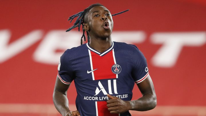 Moise Kean, con el PSG.