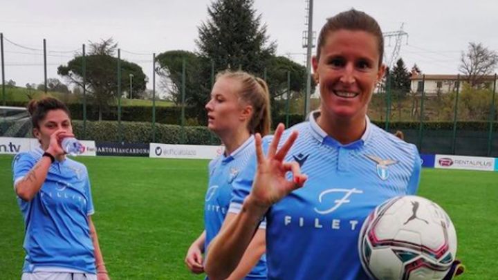 Adriana Martín tras lograr un hat-trick con el Lazio.
