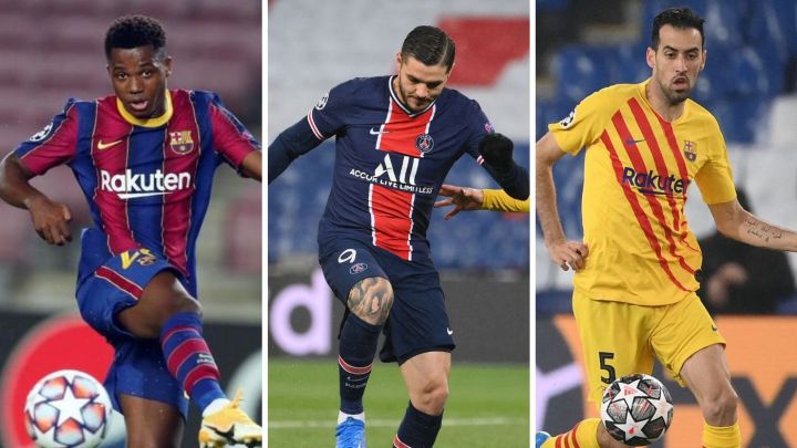 Ansu Fati, Mauro Icardi y Sergio Busquets.