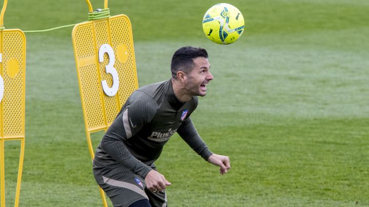 Vitolo, en un entrenamiento del Atlético.
