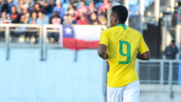Rodrygo, en un amistoso de la selección brasileña Sub-23.