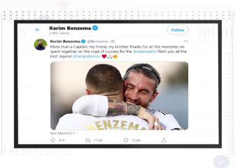 Benzema, Casemiro y Kroos se despiden de Ramos
