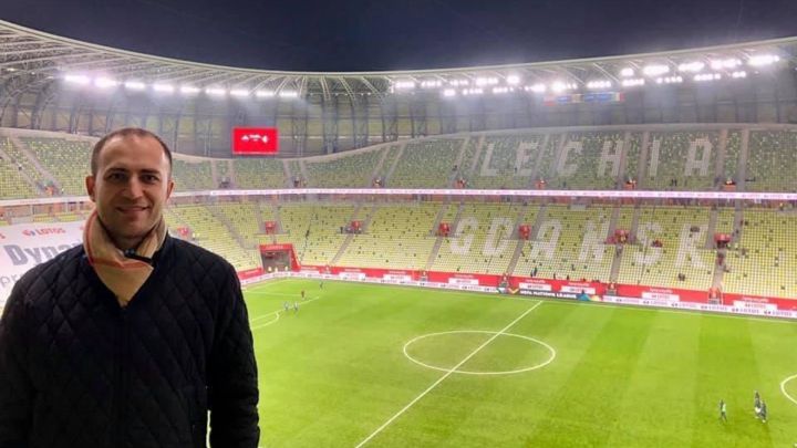 Luis Rodríguez del Teso en el partido Polonia 0-0 Italia disputado el 11 de octubre de 2020 en Gdansk (Polonia) y correspondiente a la Liga de Naciones.