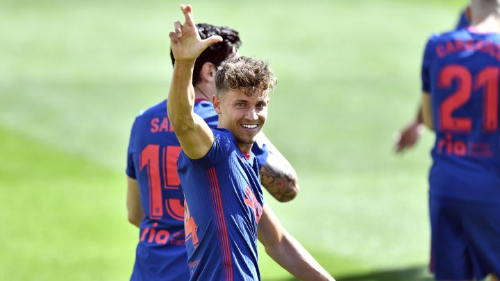 Llorente celebra su gol frente al Elche en la 20-21. Se cumplen dos años de su fichaje por el Atlético.