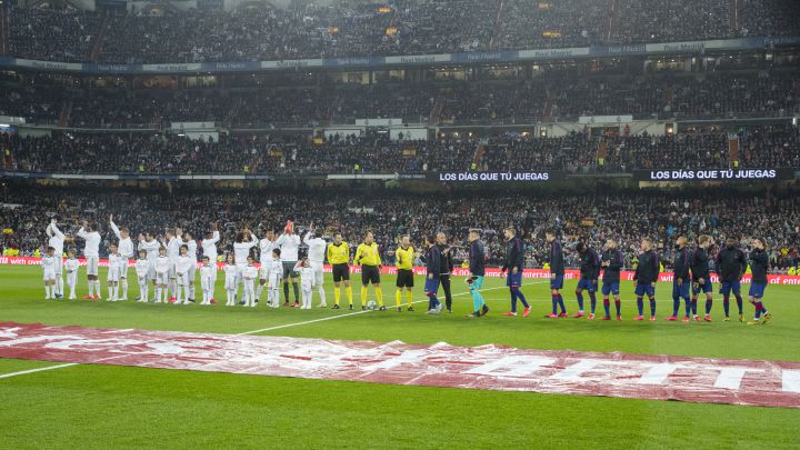 Panorámica del Santiago Bernabéu antes del último Clásico entre Real Madrid y Barcelona disputado con público, el 1 de marzo de 2020.