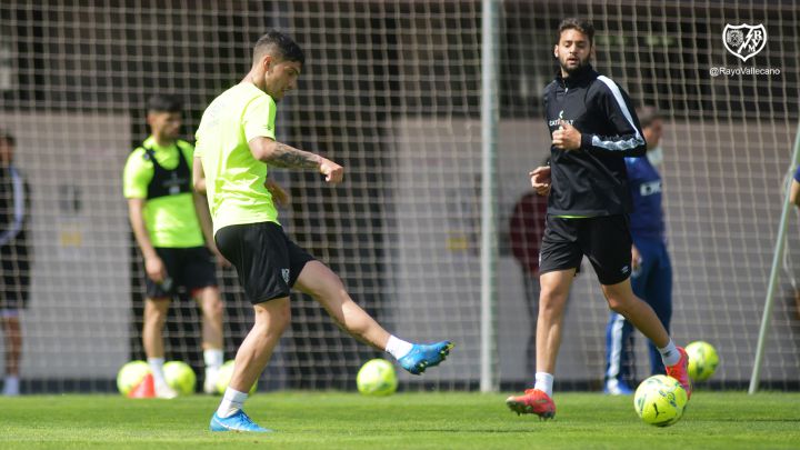 Velázquez y Martos, en un entrenamiento.