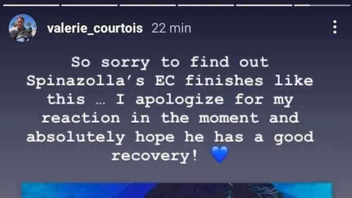 Valerie Courtois, hermana de Thibaut Courtois, disculpándose en Instagram
