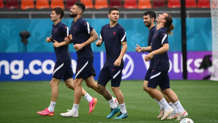 Lucas, durante un entrenamiento con Francia.