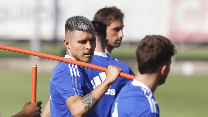 Nárvaez, junto a Eguaras y dos compañeros en la sesión de hoy.